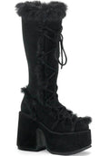 DEMONIA CAMEL-311 [Black] | PLATFORM BOOTS [PREORDER] - BOOTS - Front View