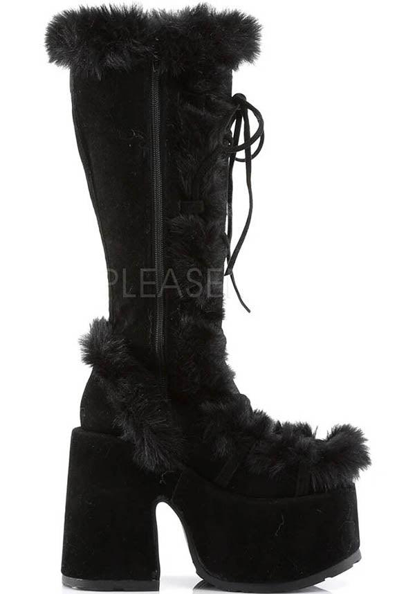 DEMONIA CAMEL-311 [Black] | PLATFORM BOOTS [PREORDER] - BOOTS - Detail 4