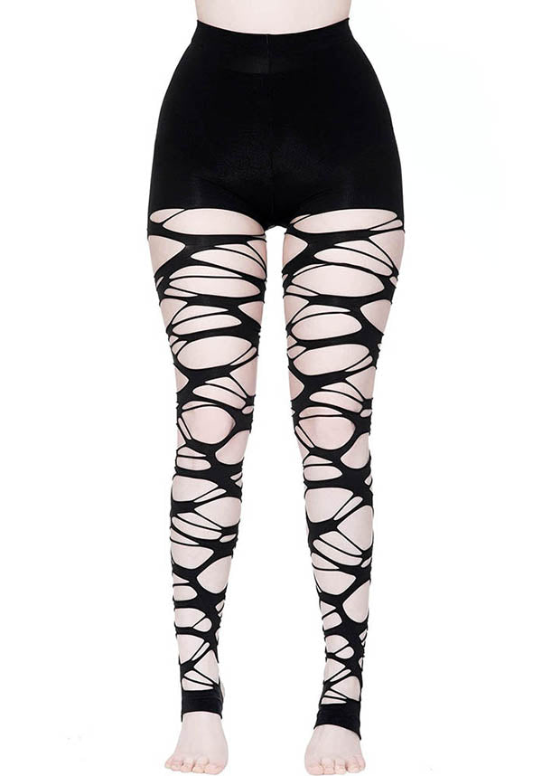 KILLSTAR Carved Up | SLASHED TIGHTS - HOSIERY - Back View