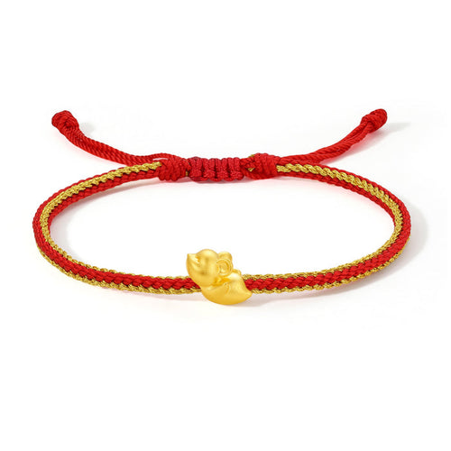 "Chinese Zodiac" 24K Gold String Bracelet Chinese Zodiac 0.3-0.5g