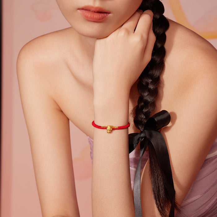 "Chinese Zodiac Snake" 24K Gold String Bracelet Snake 0.35-0.5g A1713121