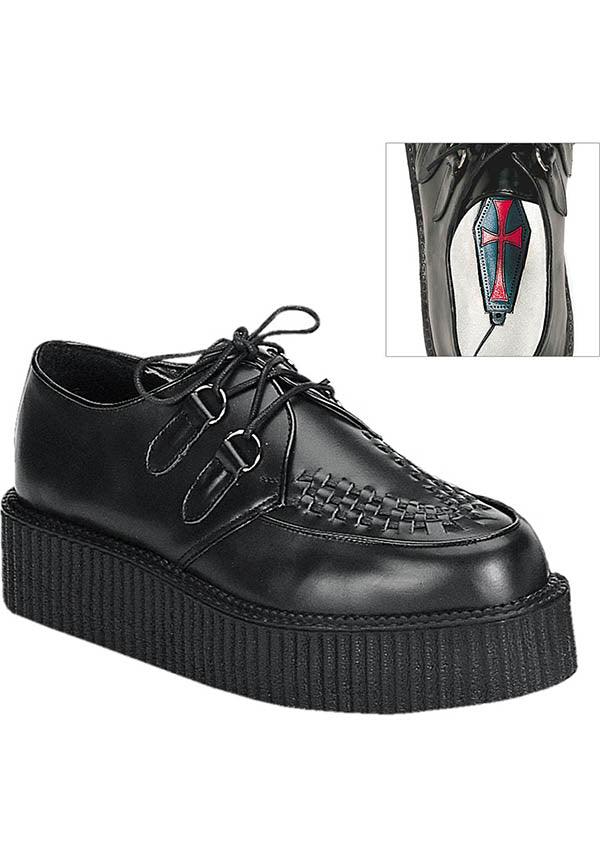 DEMONIA CREEPER-402 [Black] | CREEPERS [PREORDER] - SHOES - Front View