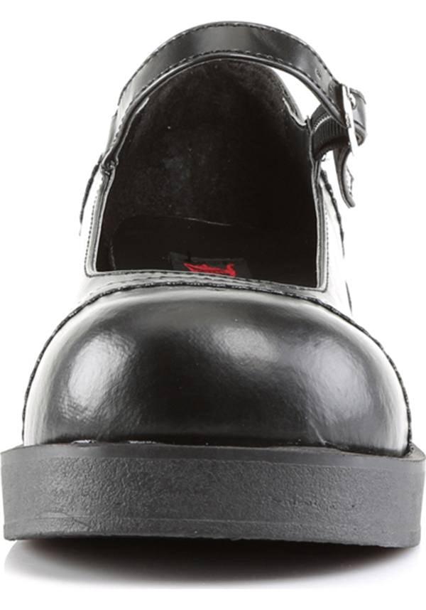 DEMONIA CRUX-07 [Black] | MARY JANES [PREORDER] - FLATS - Back View
