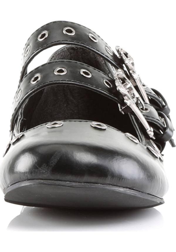 DEMONIA DAISY-03 [Black] | FLATS [PREORDER] - FLATS - Back View