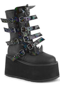 DEMONIA DAMNED-156 [Black] | PLATFORM BOOTS [PREORDER] - BOOTS - Front View