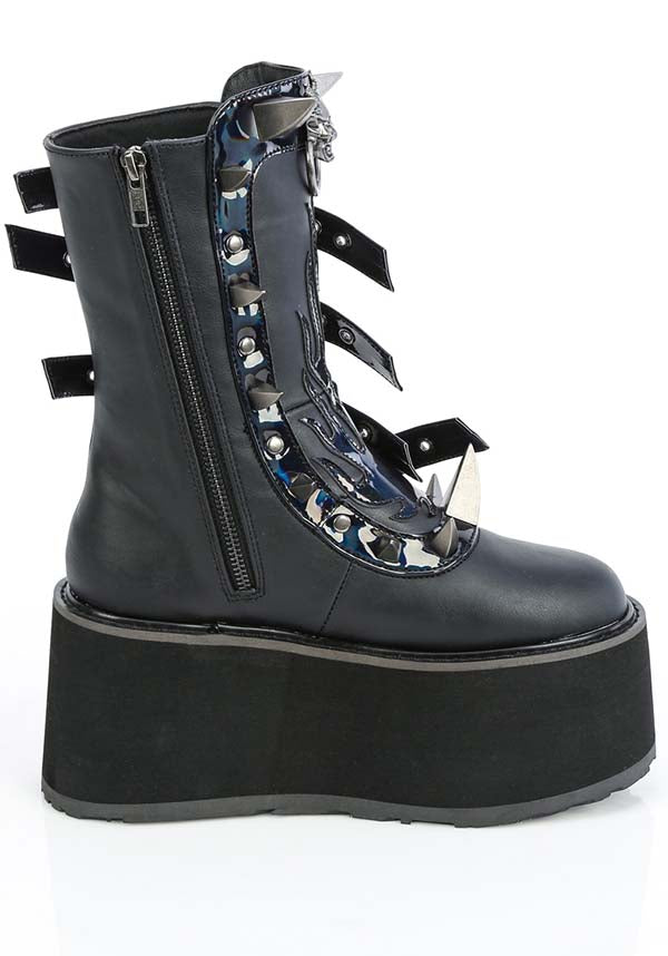 DEMONIA DAMNED-156 [Black] | PLATFORM BOOTS [PREORDER] - BOOTS - Detail 3