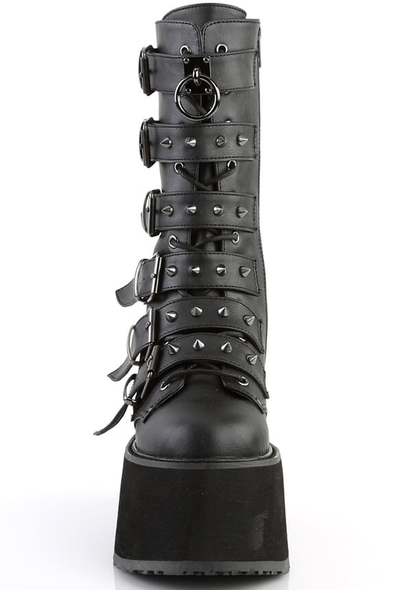 DEMONIA DAMNED-225 [Black] | BOOTS [PREORDER] - BOOTS - Back View