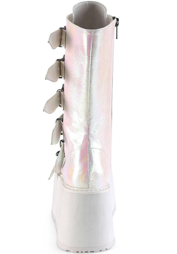 DEMONIA DAMNED-225 [Pearl Iridescent] | PLATFORM BOOTS [PREORDER] - PLATFORM BOOTS - Detail 3