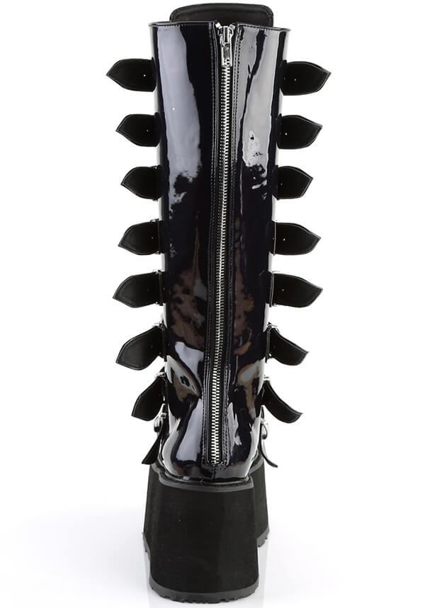 DEMONIA DAMNED-318 [Black Hologram] | PLATFORM BOOTS [PREORDER] - BOOTS - Detail 3
