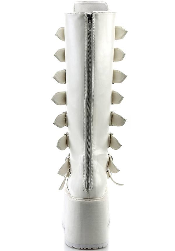 DEMONIA DAMNED-318 [White] | PLATFORM BOOTS [PREORDER] - BOOTS - Detail 3
