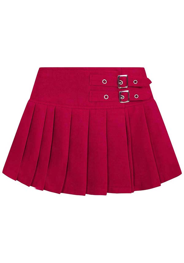 BANNED ALTERNATIVE Darkdoll [Burgundy] | MINI SKIRT - Front