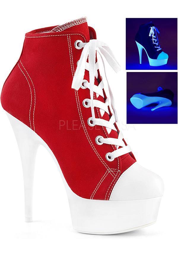 Pleaser DELIGHT-600SK-02 [Red/Neon White] - Product Image