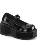 DEMONIA DOLLIE-01 [Black Patent] | PLATFORMS [PREORDER] - FLATS - Front View