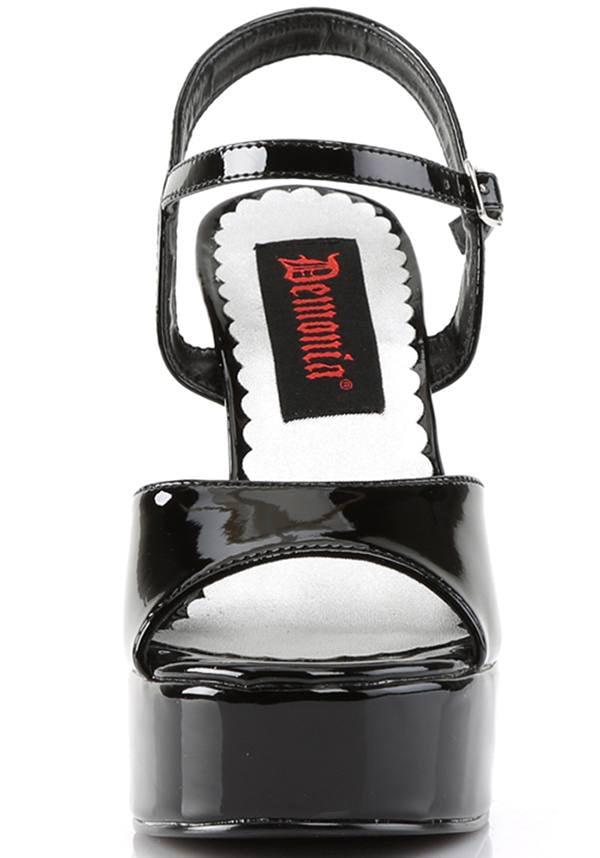 DEMONIA DOLLY-09 [Black Patent] | HEELS [PREORDER] - HEELS - Back View