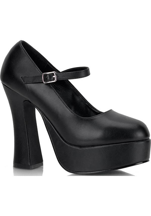 DEMONIA DOLLY-50 [Black] | PLATFORM HEELS [PREORDER] - HEELS - Front View