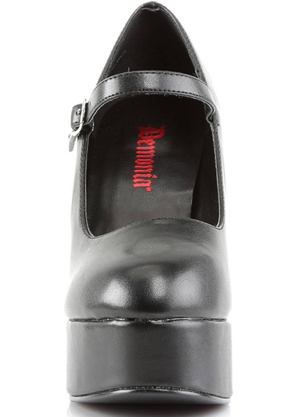 DEMONIA DOLLY-50 [Black] | PLATFORM HEELS [PREORDER] - HEELS - Back View