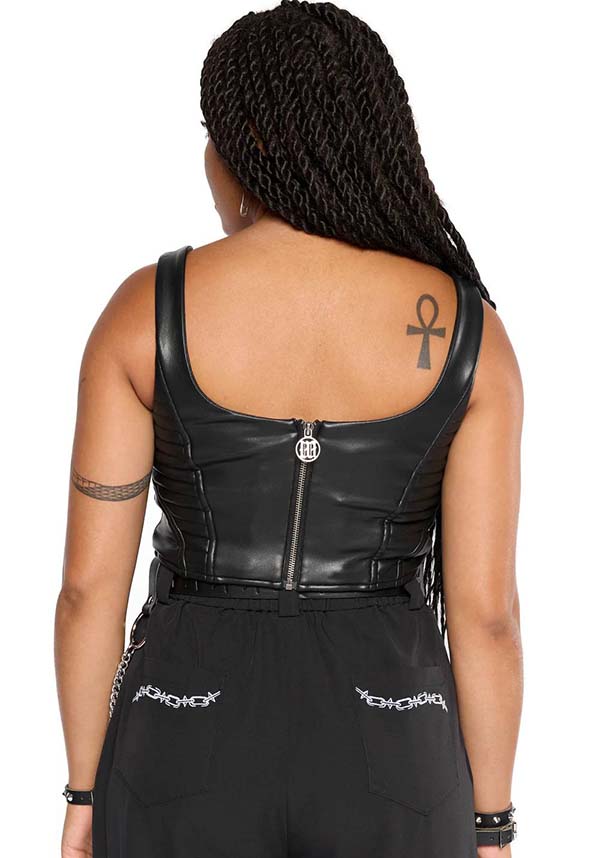 Mary Wyatt Doro Faux Leather Moto - Back View
