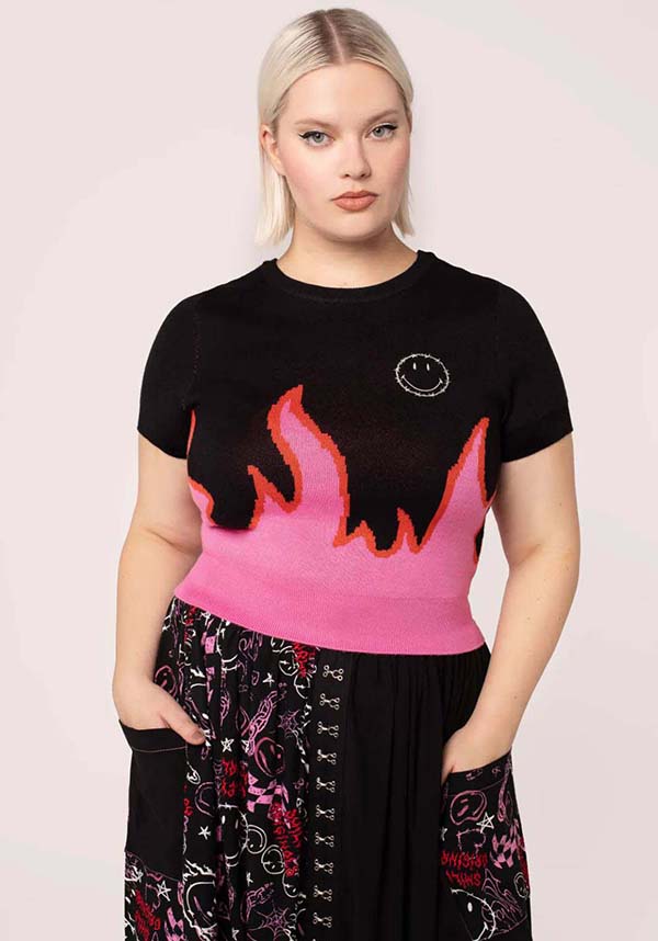 Hell Bunny Dylan [Black/Pink] - Close Up