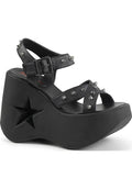 DEMONIA DYNAMITE-02 [Black] | PLATFORMS [PREORDER] - SANDALS - Front View