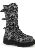 DEMONIA EMILY-322 [Black/Silver] | BOOTS [PREORDER] - BOOTS - Front View
