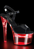 Pleaser FLASHDANCE-709 [LED/ Patent Black] - Front View
