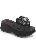 DEMONIA FLIP-16 [Black] | FLATS [PREORDER] - SANDALS - Front View