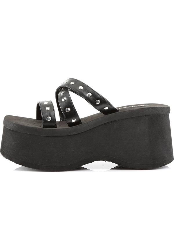 DEMONIA FUNN-19 [Black] | PLATFORM SANDALS [PREORDER] - SANDALS - Detail 2