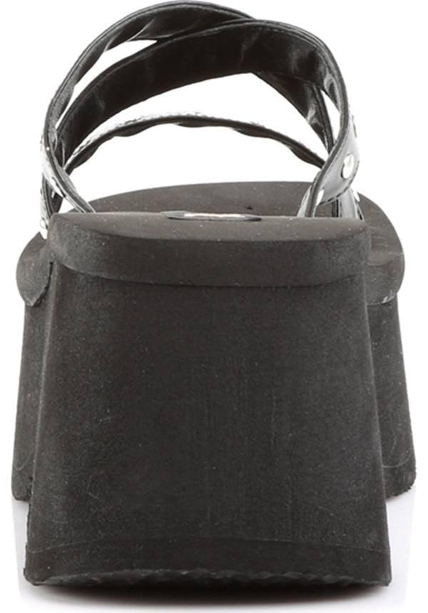 DEMONIA FUNN-19 [Black] | PLATFORM SANDALS [PREORDER] - SANDALS - Detail 3