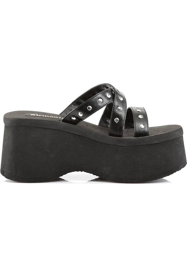 DEMONIA FUNN-19 [Black] | PLATFORM SANDALS [PREORDER] - SANDALS - Detail 4