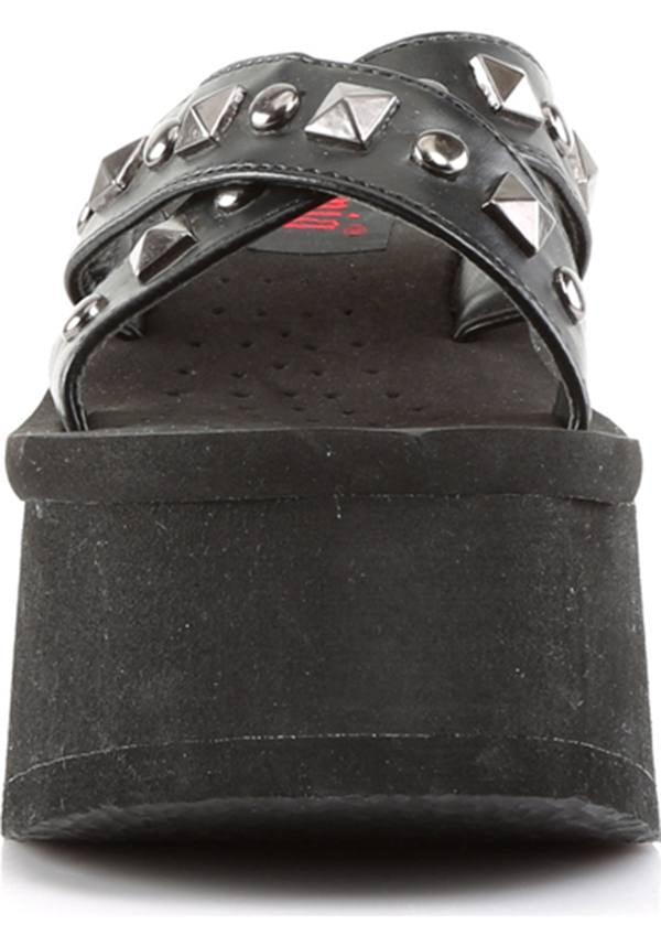 DEMONIA FUNN-29 [Black] | PLATFORM SANDALS [PREORDER] - SANDALS - Back View