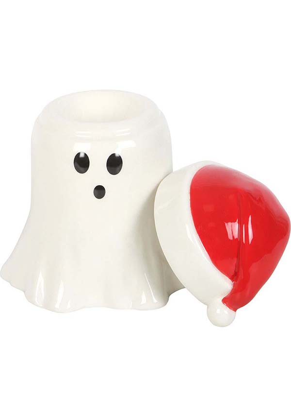 GOTHIC GIFTS Ghost with Santa Hat | WAX BURNER - Detail 3