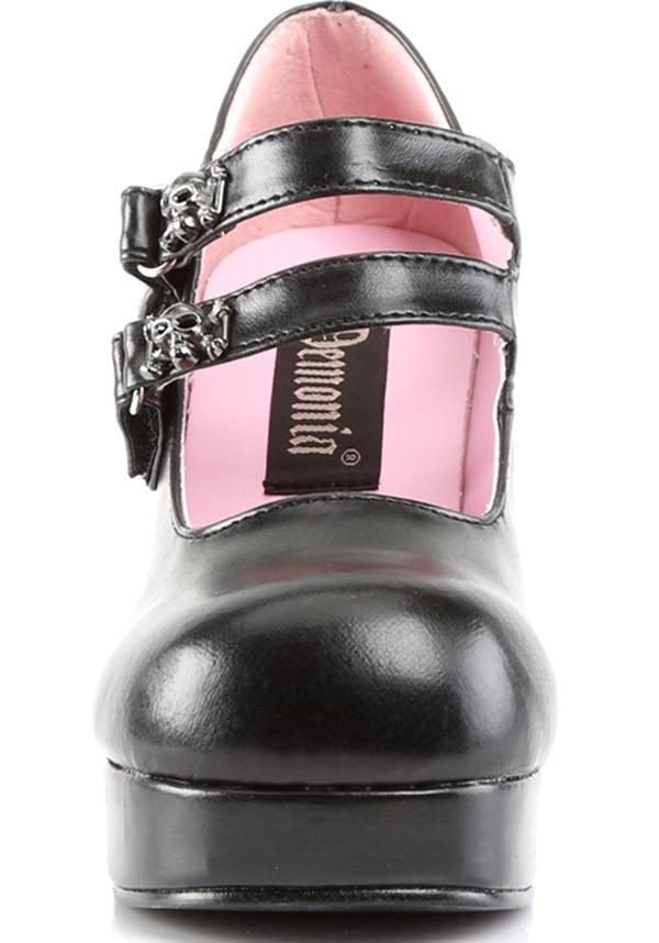 DEMONIA GOTHIKA-09 [Black] | PLATFORM HEELS [PREORDER] - HEELS - Back View