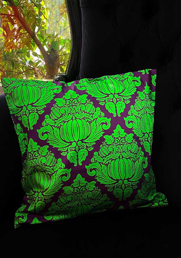 HELLS BLANKETS Haunted Harvest [Green/Purple] | CUSHION COVER - Back