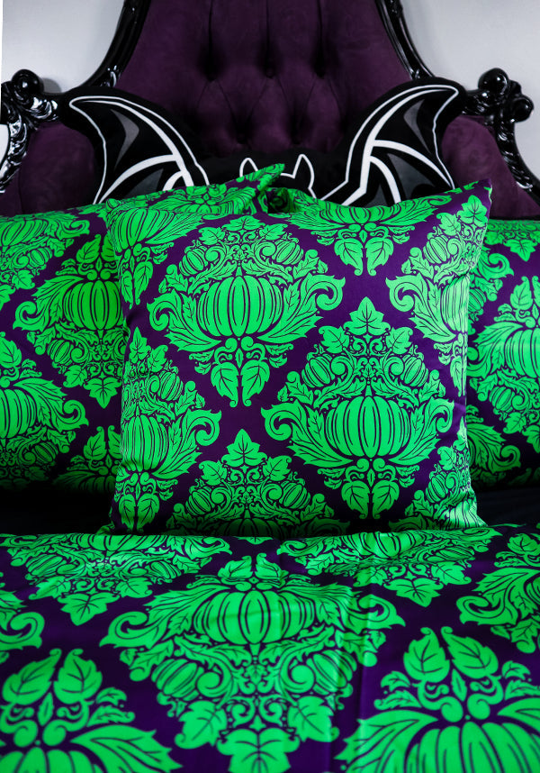 HELLS BLANKETS Haunted Harvest [Green/Purple] | CUSHION COVER - Detail 2