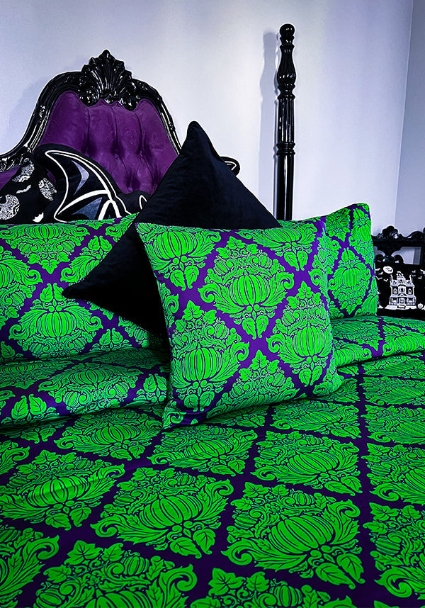 HELLS BLANKETS Haunted Harvest [Green/Purple] | CUSHION COVER - Detail 4