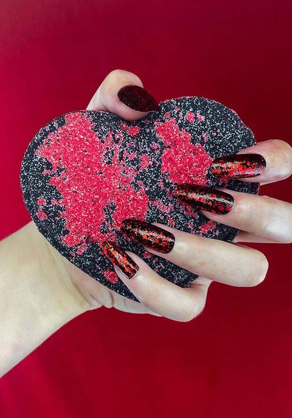 Poison Love Bomb Heart [Red & Black] - Side View