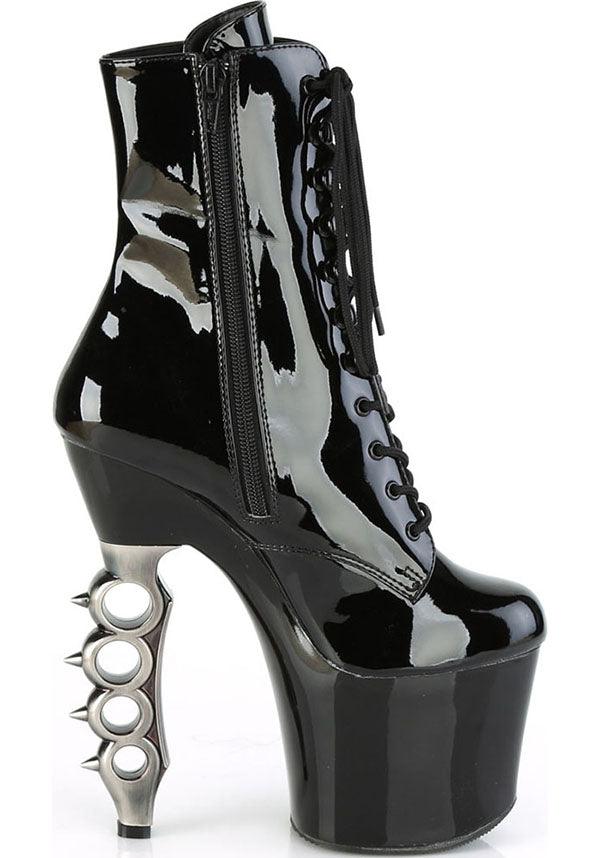Pleaser IRONGRIP-1020 [Black Pat] - Front View