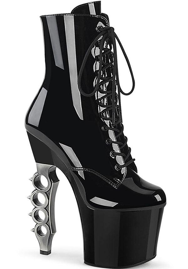 Pleaser IRONGRIP-1020 [Black Pat] - Back View