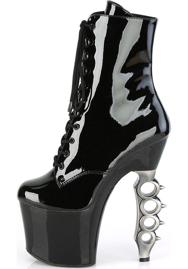 Pleaser IRONGRIP-1020 [Black Pat] - Close Up