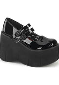DEMONIA KERA-08 [Black Patent] | PLATFORMS [PREORDER] - FLATS - Front View
