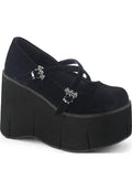 DEMONIA KERA-10 [Black Velvet] | PLATFORMS [PREORDER] - FLATS - Front View