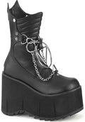 DEMONIA KERA-130 [Black] | PLATFORM BOOTS [PREORDER] - BOOTS - Front View