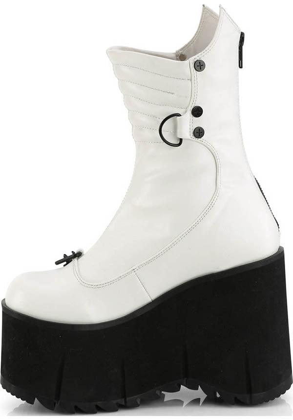 DEMONIA KERA-130 [White] | PLATFORM BOOTS [PREORDER] - BOOTS - Detail 2