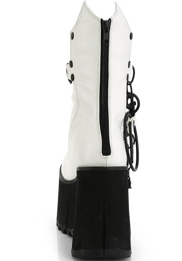 DEMONIA KERA-130 [White] | PLATFORM BOOTS [PREORDER] - BOOTS - Detail 3