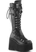DEMONIA KERA-200 [Black] | PLATFORM BOOTS [PREORDER] - BOOTS - Front View
