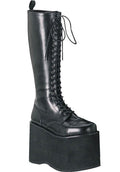 DEMONIA MEGA-602 [Black] | PLATFORM BOOTS [PREORDER] - BOOTS - Front View