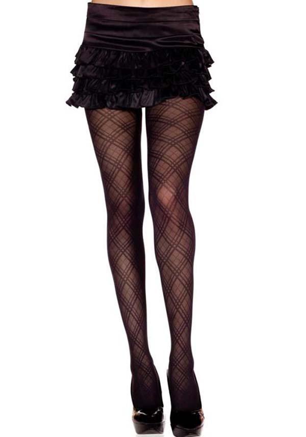 MUSIC LEGS Mesh Argyle | STOCKINGS - Front