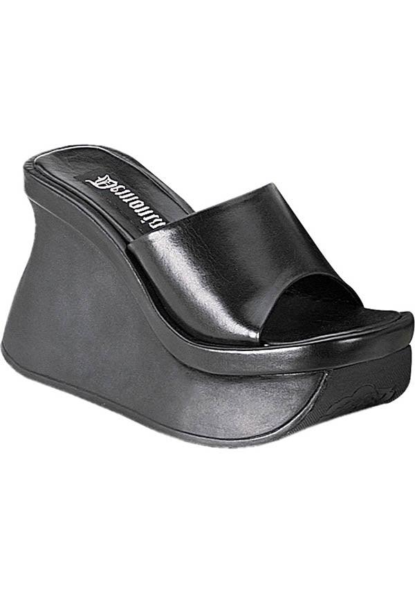 DEMONIA PACE-01 [Black] | PLATFORMS [PREORDER] - SANDALS - Front View