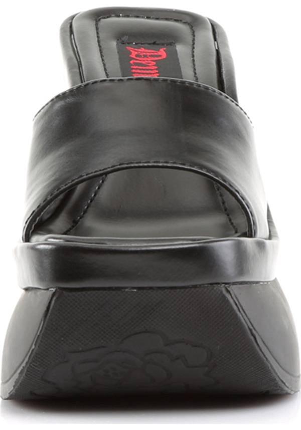 DEMONIA PACE-01 [Black] | PLATFORMS [PREORDER] - SANDALS - Back View