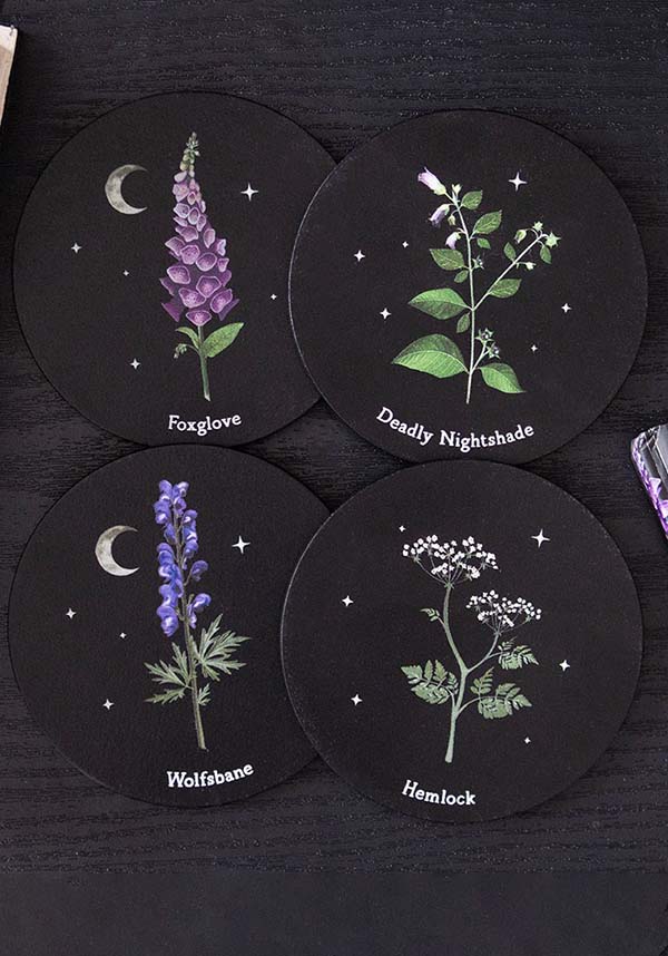 GOTHIC GIFTS Poisonous Plants | COASTER SET - Front